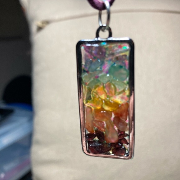 New Chakra Inspired Pendent, 1-of-a-kind 2-sided creation, a work of art. - Picture 4 of 7